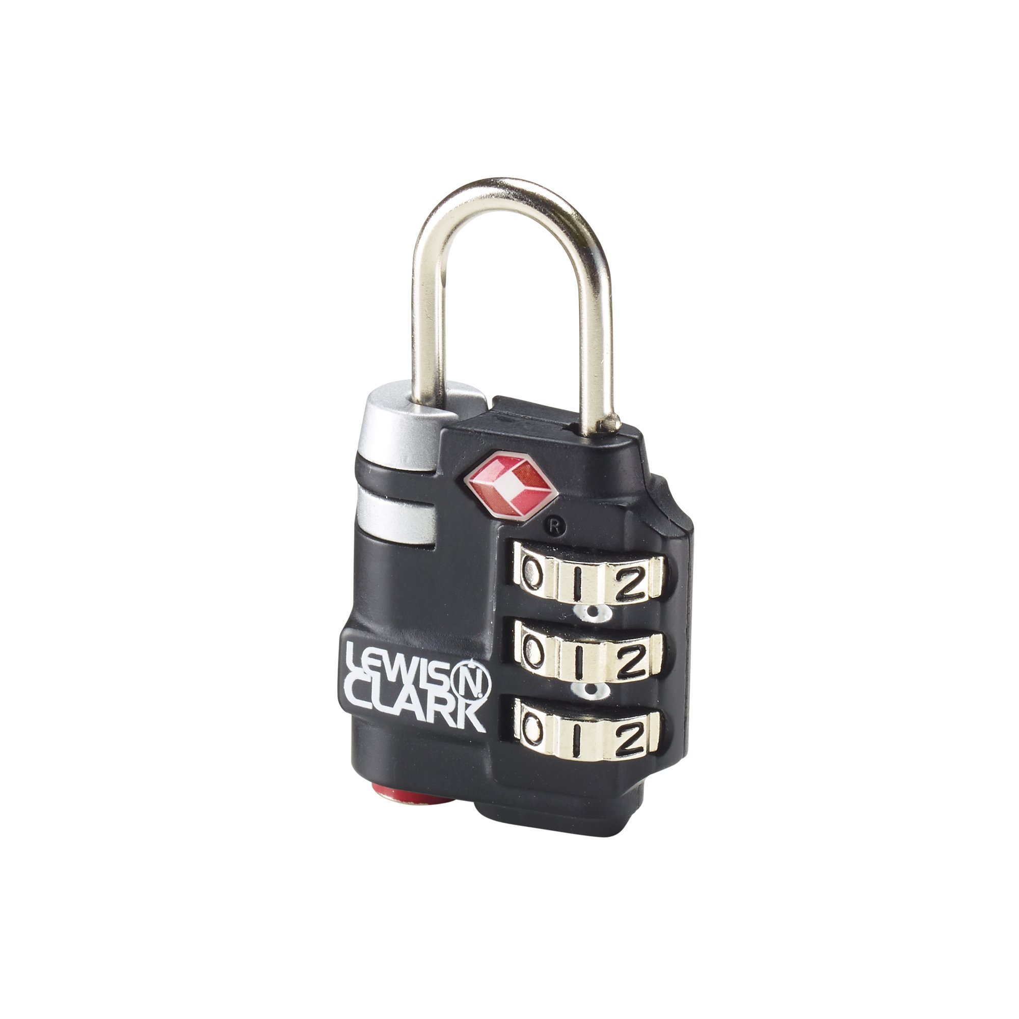 Lewis N Clark Travelsentry Indicator 3-Dial Combination Luggage Locks, Black