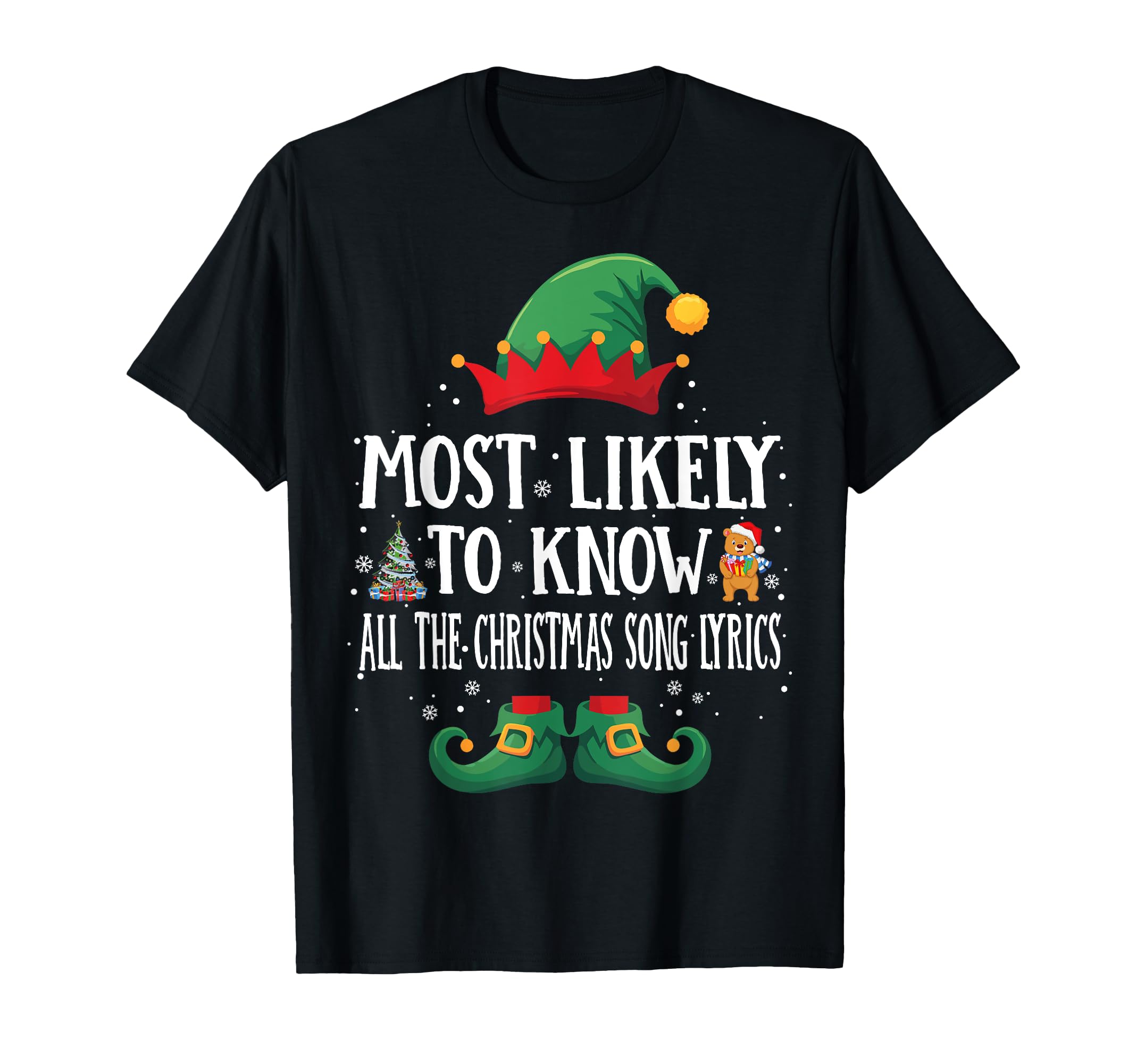 Photo 1 of **BLUE***Most Likely To Know The Xmas Song Matching Christmas Elf T-Shirt L