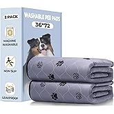 Fostanfly Washable Dog Pee Pads, 2 Pack 36''x72'' Non Slip Reusable Puppy Pee Pads with Great Urine Absorption, Dog Mats for Whelping, Potty, Pet Training