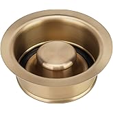 Garmaing Champagne Bronze Sink Garbage Disposal Flange for Kitchen | Compatible with Delta Champagne Bronze,Fit 3.5 inch Standard Sink,304 Stainless Steel Champagne Brushed Gold Stopper