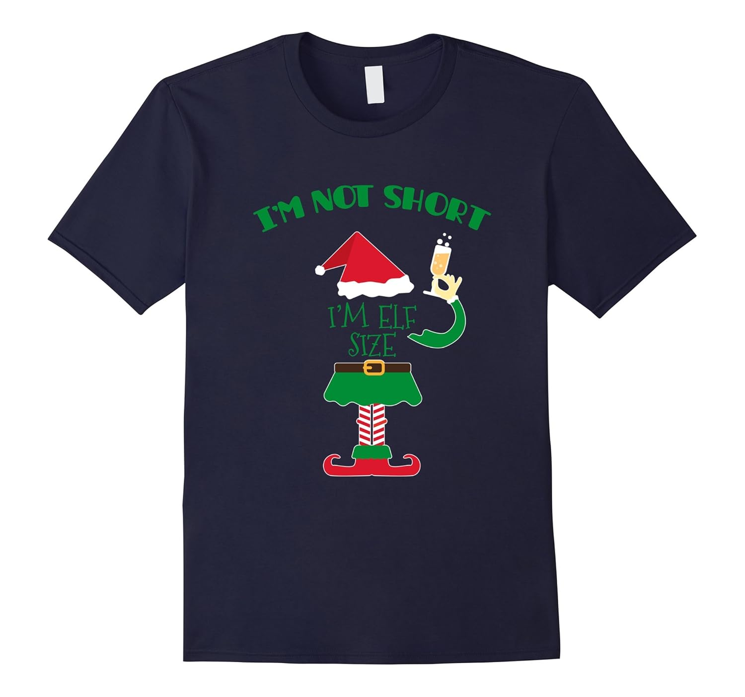 I'm not Short I'm Elf Size Funny Christmas T-shirt-ANZ