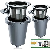 2PCS Reusable Coffee Filter Cups, Compatible with SS-RFC Single Serve Brewer Coffe maker, Gray Home Barista Filter Cup, BPA-Free Refillable Cup Coffee Filter