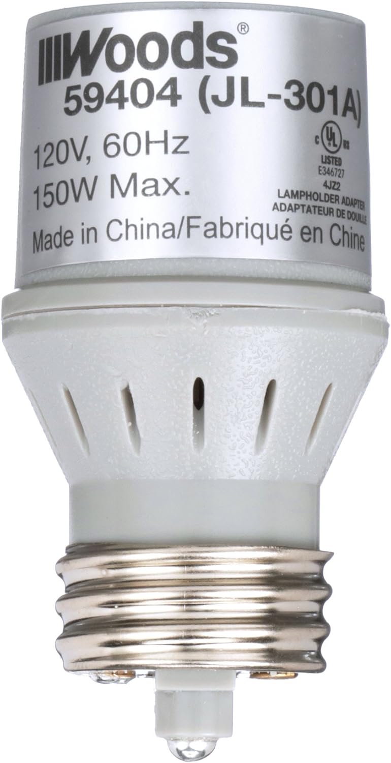Woods 59404wd Indoor Light Sensor Socket With Photocell Outdoor Light Sensor Automatic Socket Amazon Com