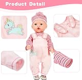 Aolso Baby Doll Clothes 14-18 Inch Overalls Coat Hanger Pink 35-45 cm view 3