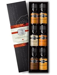 P&J Trading Spice Set of 6 Premium Grade Fragrance Oils - Cinnamon, Harvest Spice, Apple Cider, Coffee Cake, Gingerbread, Pumpkin Pie - 10ml