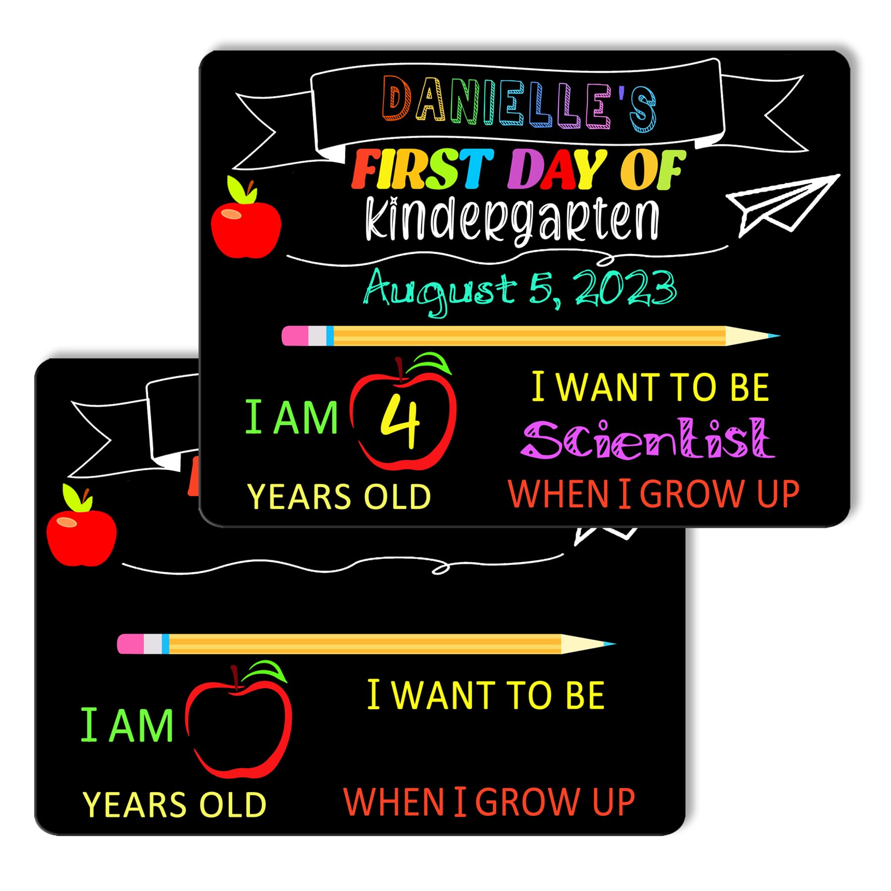 Photo 1 of JUESMOS First and Last Day of School Chalkboard Double Sided First & Last Day of School Board for Kids Boys Girls Back to Schools Sign Reusable 1st Day of Preschool Pre-K Kindergarten Photo Prop Sign