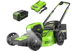 Greenworks 40V 20" Brushless Cordless Lawn Mower with 4.0Ah Battery & Charger(75+ Tool Compatibility)