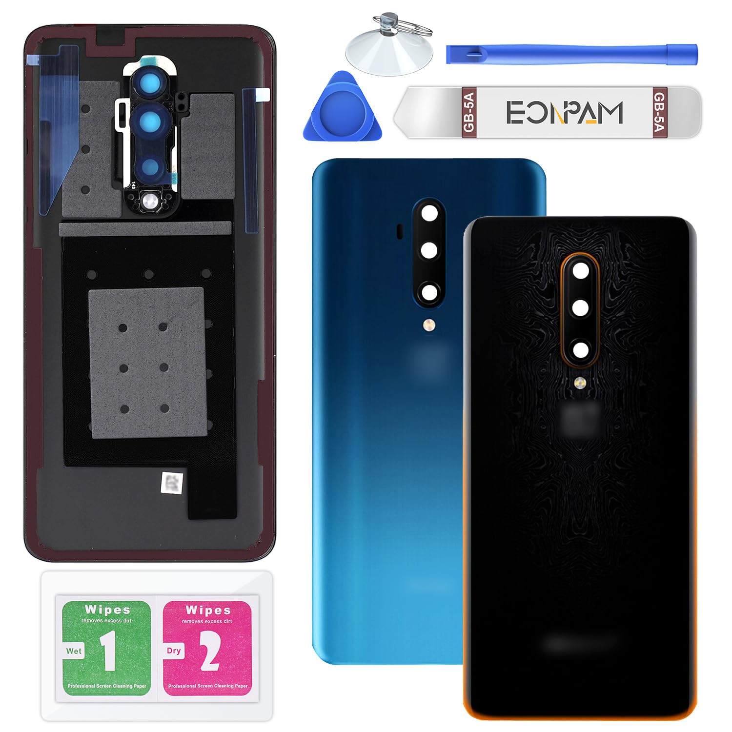 Eonpam Back Cover Glass for OnePlus 7T Pro Rear Glass Replacement with Camera Lens + Repair Kit Genuine Rear Housing (McLaren)