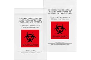GPI POLY GPI - 4" X 6" 100 Pack, Biohazard Specimen Zip Bags, 2 Mil Thick, for Laboratory or Health Care Facility Samples.