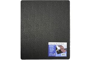 COTTAGE MILLS Stay-In-Place Machine Mat - 15" x 18" - Calms Vibration and Dampens Noise. Great for Sewing Machines and Sergers. Made In USA. Black