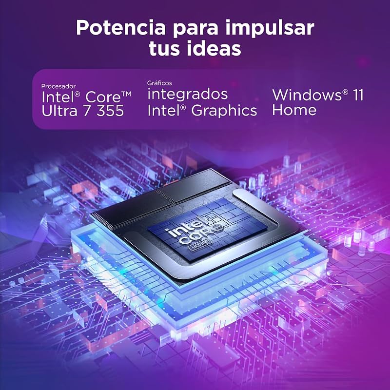 IdeaPad Slim 3 Gen 11 – Portátil WUXGA de 15,3" (Intel Core Ultra 7 355, Copilot+ PC, 16 GB RAM, 1 TB SSD, Wi-Fi 6, USB-C, Windows 11 Home) Teclado QWERTY em espanhol - Cinzento Lua