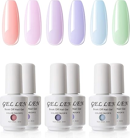 Amazon Gellen 透心瓶new 第三弾 ジェルネイル カラーポリッシュ 厳選6色 8ml Uv Led カラージェル セット マカロン パープル ラベンダー G Ellen ホログラム 通販