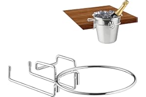 Relaxdays Champagne Cooler, Table-Mounted 18 cm Ø, Compact Wine Bottle Holder Stainless Steel, Silver