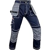 Notus Men’s Construction Tactical Carpenter Multi-Pockets Cordura Knee and Holster Pockets Reinforced Work Pants