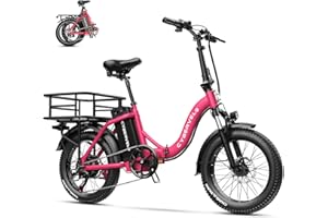 bluebiko 1000W Folding Electric Bike, 48V 𝟏𝟓/𝟐𝟎𝐀𝐇 Removable Battery E Bike, 30+MPH, 70 Miles Max Range Electric Bike for Adults, 20“ Fat Tire, Adult Electric Bicycles for Commute Beach Snow