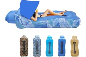 BAOINSE Inflatable Couch, Inflatable Lounger Air Sofa | No-Pump Blow Up Couch | Ergonomic Design, Air Couches Outdoor for Camping & Park & Beach, Upgrade Your Camping Accessories-with Sun Shade