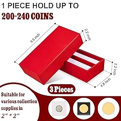 Henoyso 3 Pcs Double Row Coin Box Coin Holders for