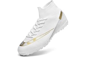 DKHHN Men's Soccer Shoes Football Cleats High-Tops Lace-Up Non-Slip Spikes AG/FG