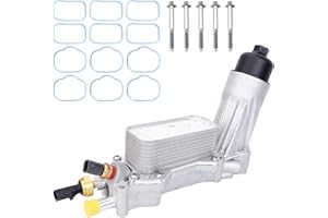 RUEQIOR 926-876 926-959 Aluminum Engine Oil Cooler Oil Filter Housing for Dodge Avenger Challenger Charger Durango Grand Caravan Journey, Jeep Grand Cherokee Wrangler, Chrysler 200 300 Town Country, Ram 3.6L
