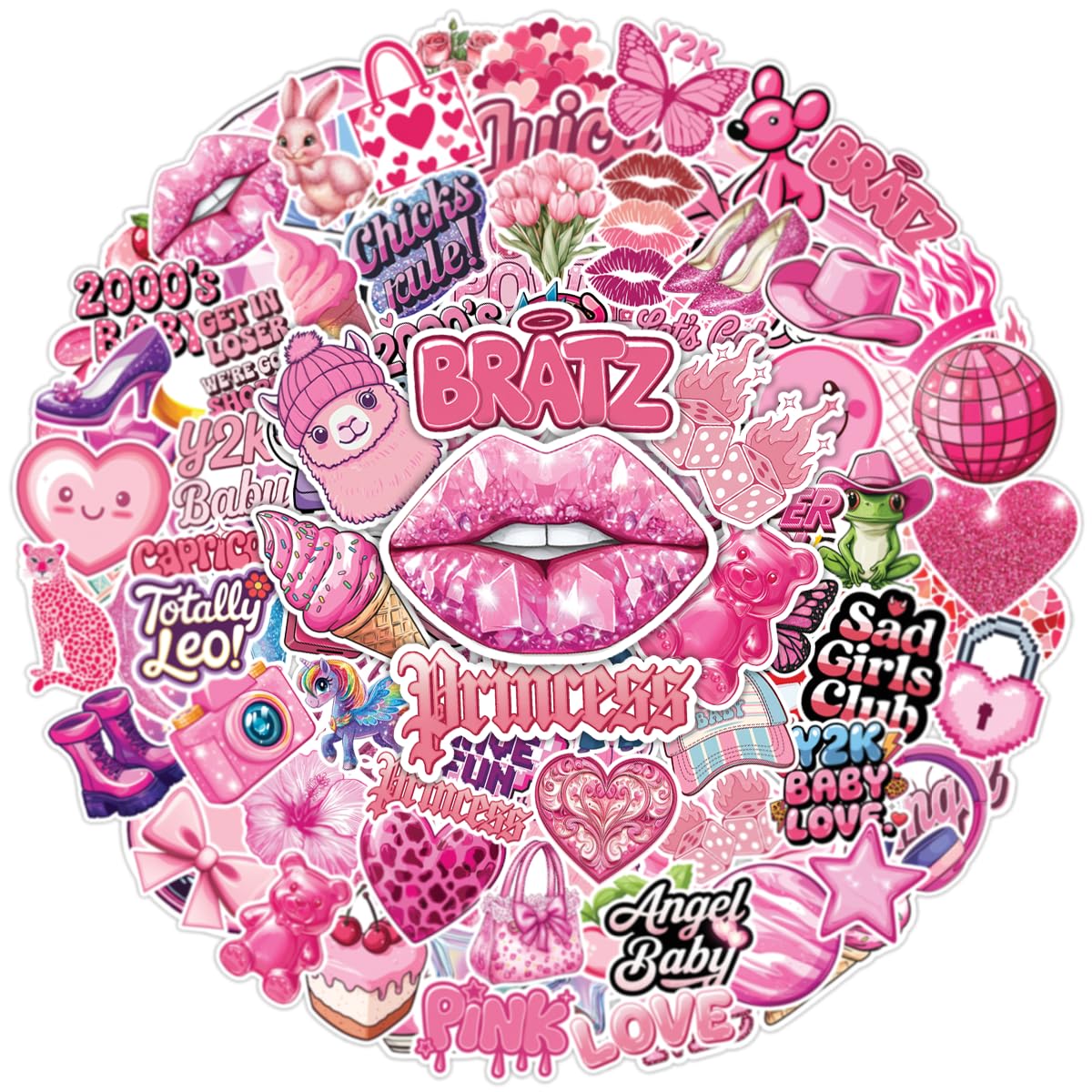 Photo 1 of 100pcs Y2k Retro Stickers, 2000s Aesthetic Sticker for Teen Girls Waterproof Decals for Water Bottles Laptop Luggage Computer Scrapbooking Adults Girls Kids Funny Party Birthday