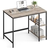 VASAGLE Computer Desk 100 x 50 cm Industrial Style Heather Greige Ink Black