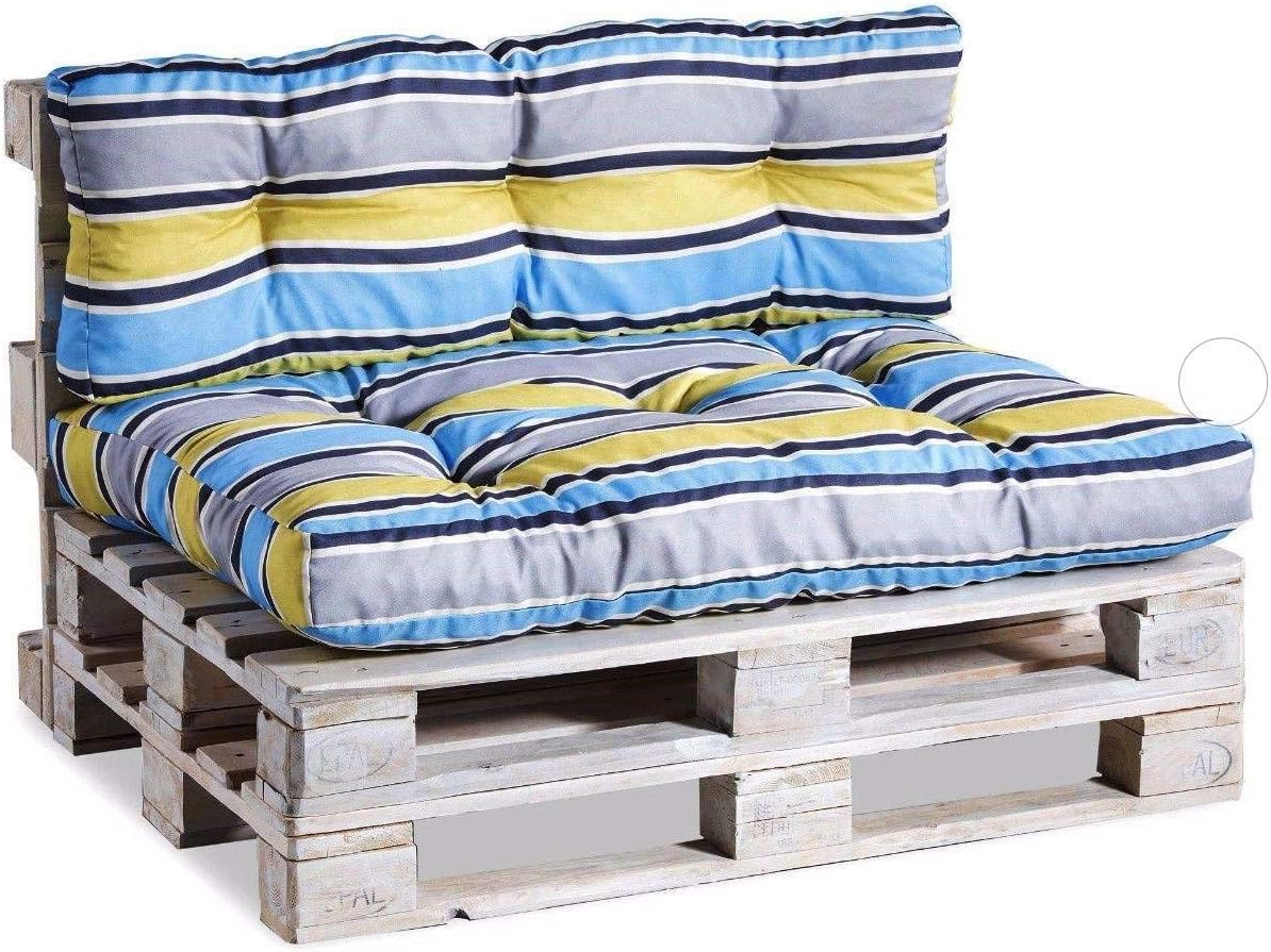 Coussins Palettes PFK - Mousse Polyuréthane Crème 120x40 Cm Pour Siège Et Dos, Housse Lavable