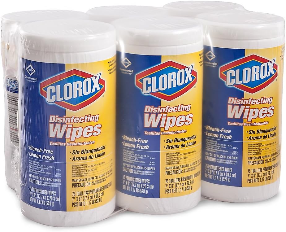 Clorox Disinfecting Wipes - Lemon Scent - Case of 6 Canisters: Home & Kitchen