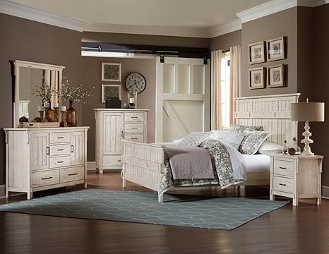 Amazon Com Thomasville 5 Piece Eastern King Weathered White