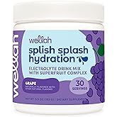 Wellah Splish Splash Hydration Electrolyte Drink Mix (Grape Flavored, 30 Servings)