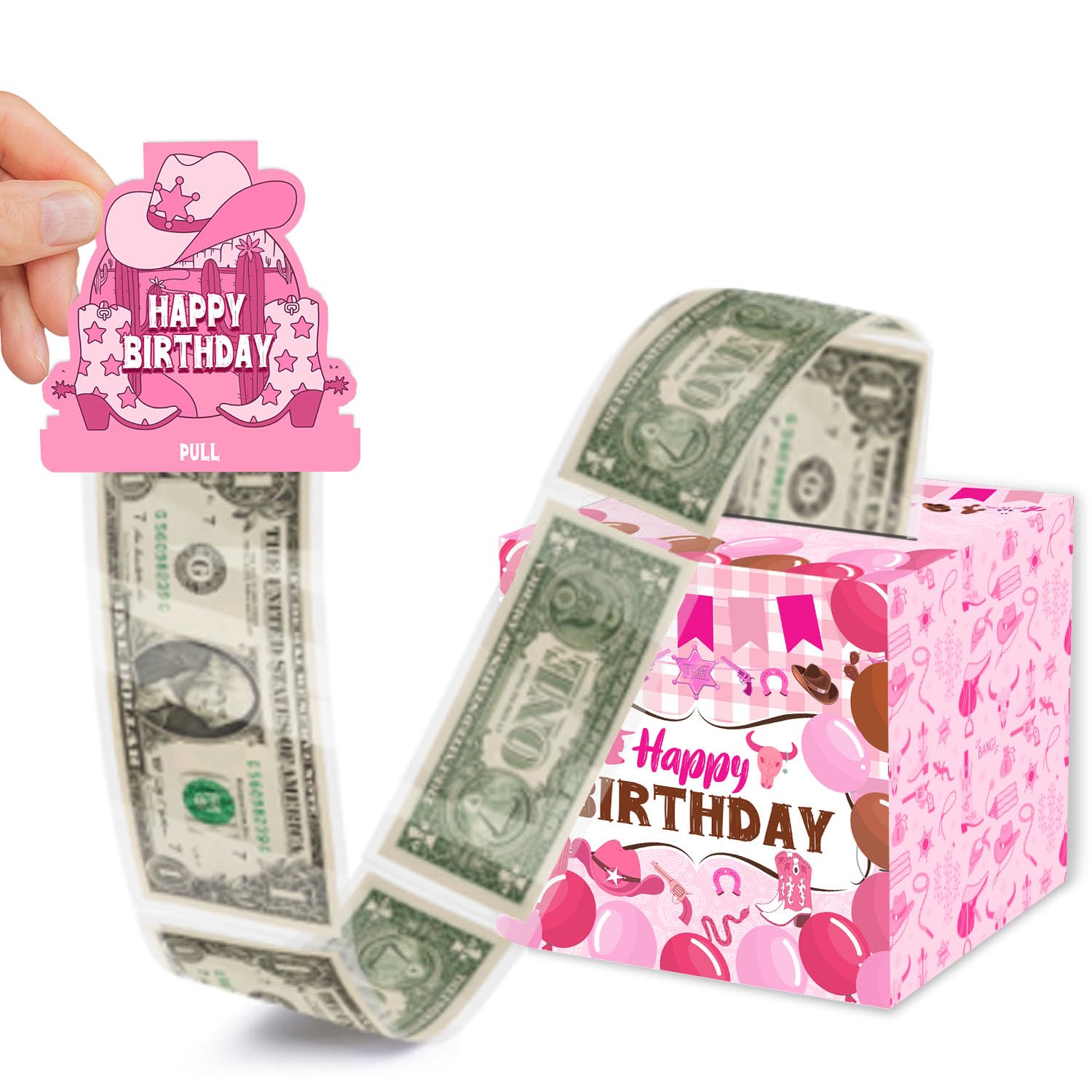 Pink Cowgirl Birthday Party Decorations - Money Box