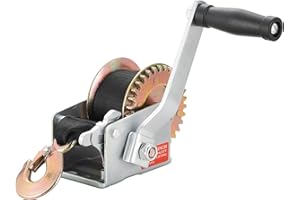 Acymner Hand Winch, 800LBS Heavy Duty Boat Trailer Winch with 16FT Strap, Two-Way Ratchet Gear for Trailer Boat Towing with Crank Handle