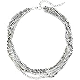 Noessla Multi-layer Crystals Beaded Choker Necklace for Women Colorful Boho Statement Necklace Trendy Costume Party Jewelry Mothers day Gifts for Mom