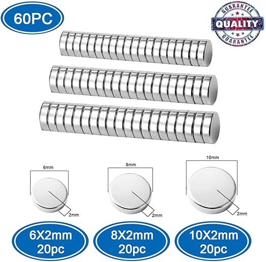 Imanes para nevera, meamor 60pcs fuerte N52 imanes de acero inoxidable, DYI, hogar y cocina Imanes para nevera, meamor 60pcs fuerte N52 imanes de acero inoxidable, DYI, hogar y cocina