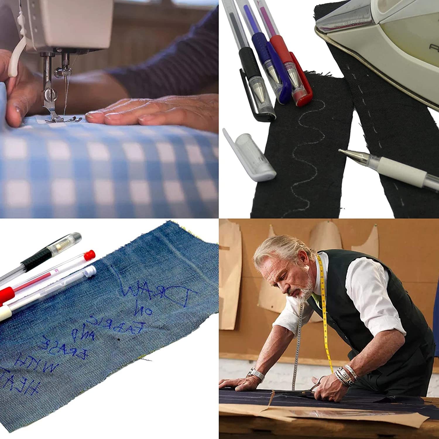 JANYUN 4 Pieces Heat Erasable Pens for Fabric with 28 Refills Fabric Marking Pens Fabric Markers for Quilting Sewing DIY Dressmaking Fabrics Tailors Chalk(32)