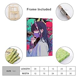Vaporwave Anime Japanese Samurai Girl Poster Canvas