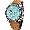 BY BENYAR Mens Watches Analog Quartz Chronograph Waterproof Men's Wrist Watches Business Casual Fashion Classic Designer Elegant Dress Watch with Calendar Leather/Stainless Steel Strap Gifts for Men