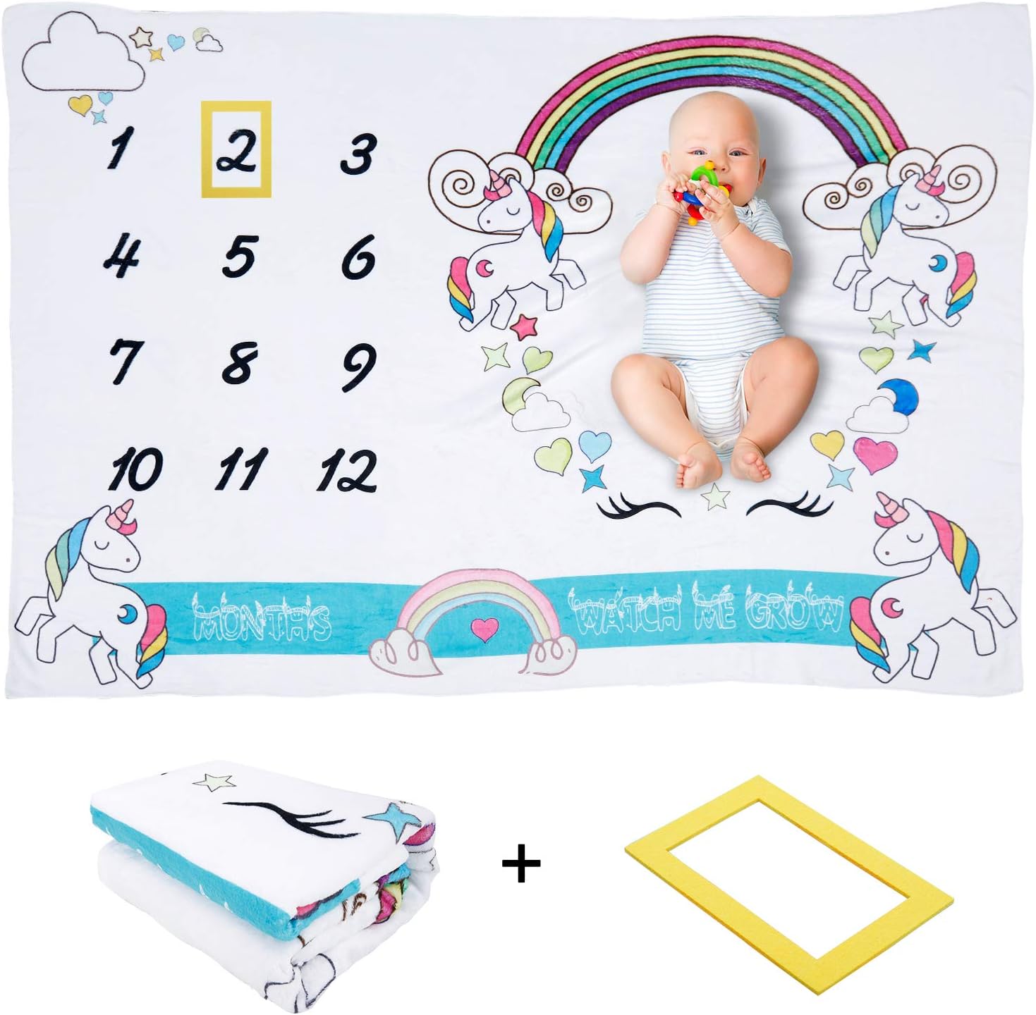 rainbow baby milestone blanket