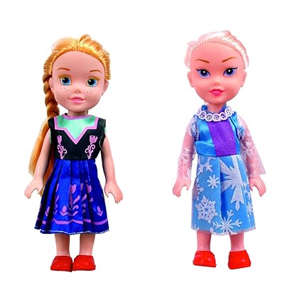Mqfit Two Twin Sisters Doll for Kid Girls 20 cm | Role Play Set | Best Gift Toy for Kids Girl | - Age 3 Years Above - Color & Design are Variant & Multicolor