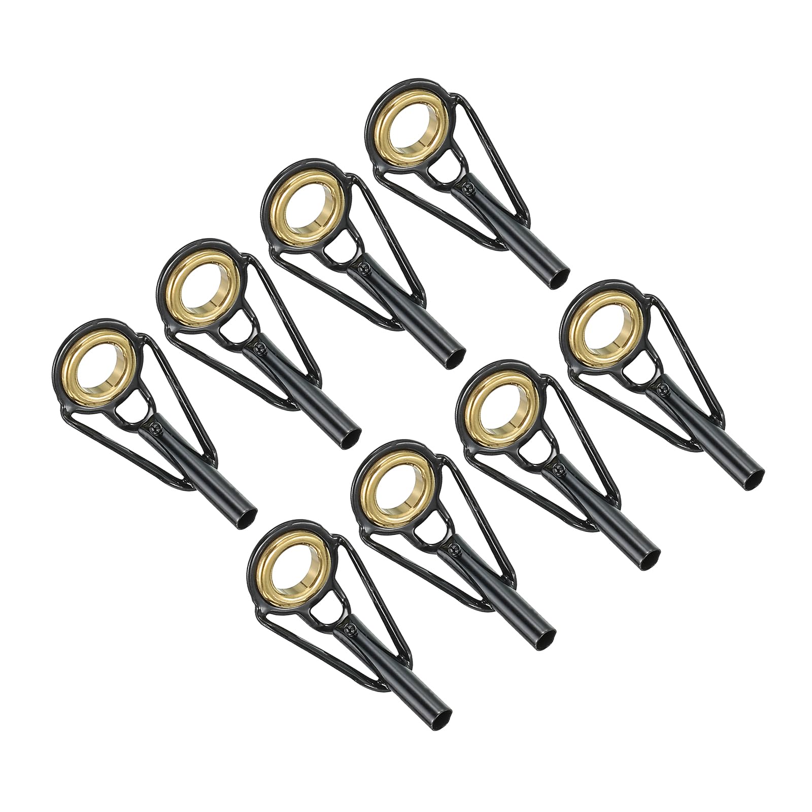 PATIKIL 2.4mm Fishing Rod Tip Repair Kit, 8pcs Stainless Steel Pole Ring Guide Replacement for Saltwater Freshwater Fishing, Golden