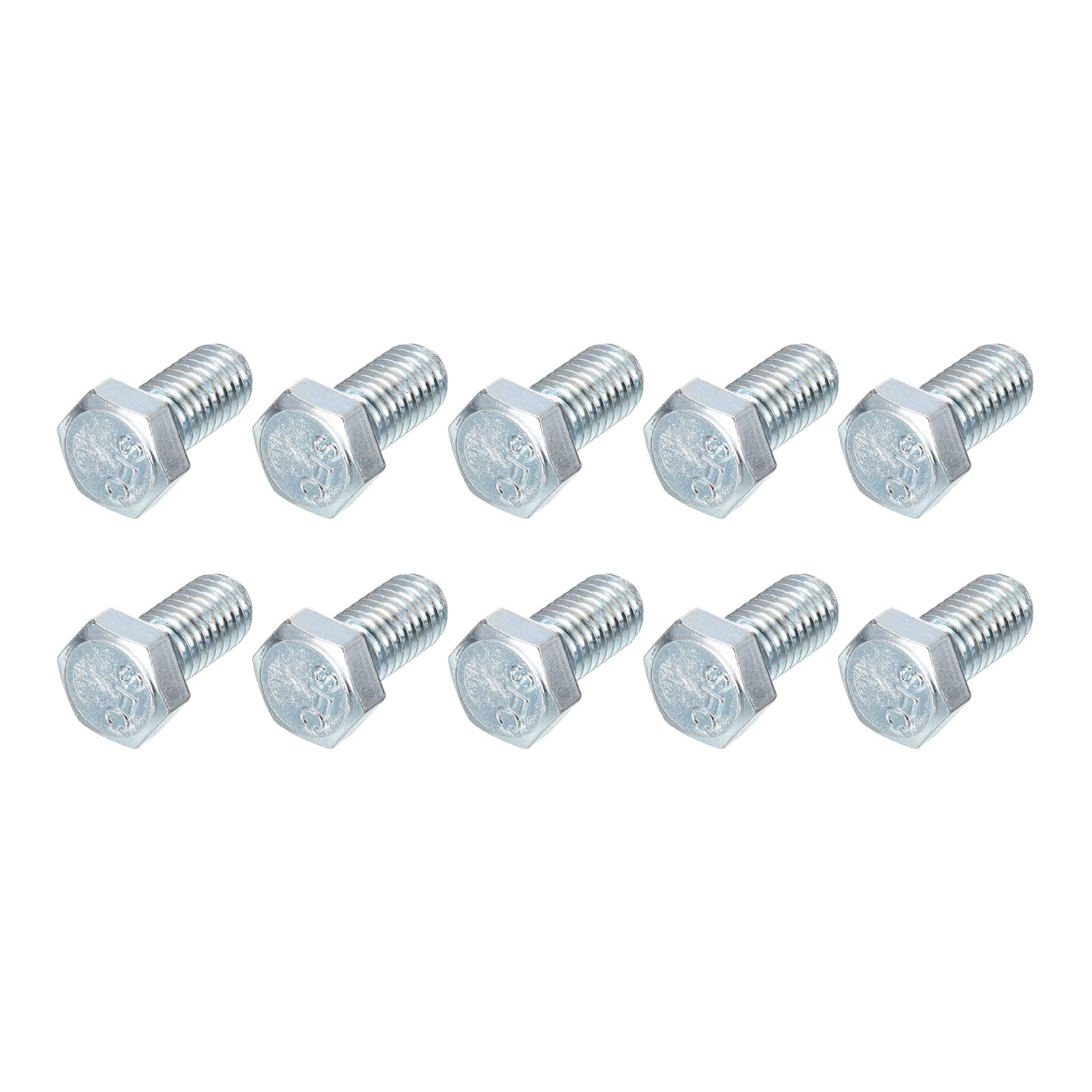 METALLIXITY Hex Bolts (3/8-16x3/4") 10Pcs, Carbon Steel Zinc Plated Fully Threaded, Coarse Thread UNC Hex Head Screw Bolt - for Furniture Repair, Silver — image 1