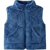 AIWUHE Toddler Boys Girls Fleece Vest Kids Polar Fleece Zipper Jacket Sleevless Fall Winter Warm Outerwear With Pockets 6M-5T