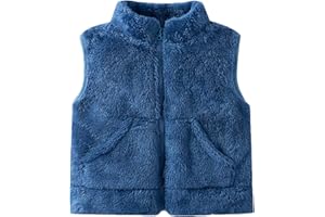 AIWUHE Toddler Boys Girls Fleece Vest Kids Polar Fleece Zipper Jacket Sleevless Fall Winter Warm Outerwear With Pockets 6M-5T