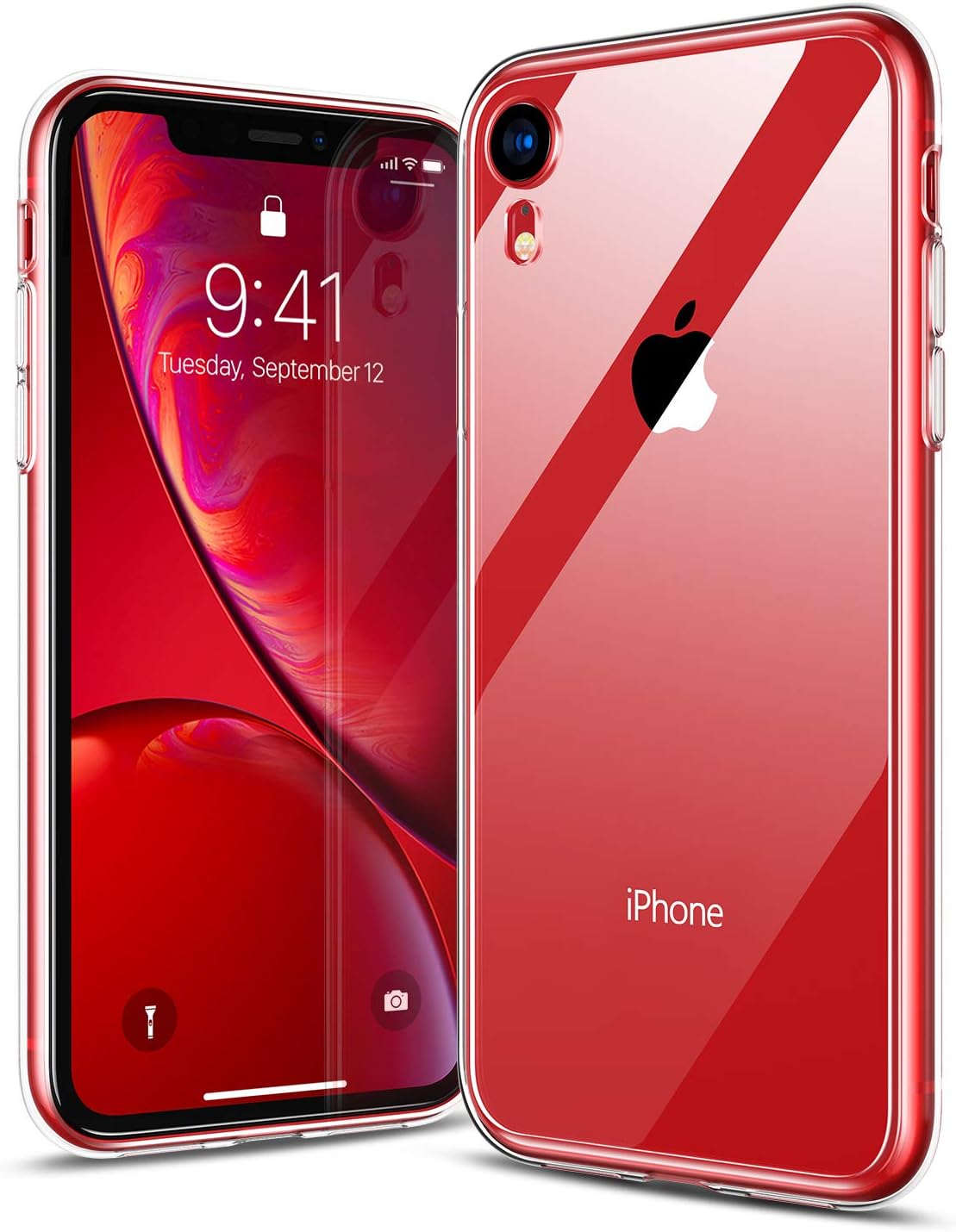 RANVOO iPhone XR Case, Clear Slim Hard 9H Tempered Glass Back [Scratch-Resistant] with Soft Silicone Bumper [Shock Absorption] Protective Case for iPhone XR 6.1" - Crystal Clear