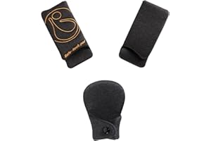 Innokids Car Seat Strap Cover Set for Baby Kids Seat Belt Covers with Crotch Pad Back Anti-Slip Design for Car Seats Pushchair Stroller (Medium (5.9”L), Black Grey)