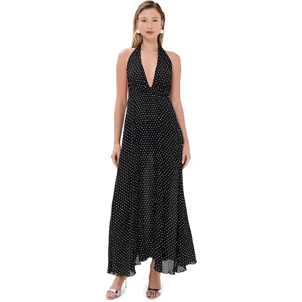christmas halter dress Trendy, Chic Women's Clothing Boutique lalavon Holiday Party Dress for Women, Red, Adjustable Halter Neck, Sleeveless, Polyester and Spandex Fabric