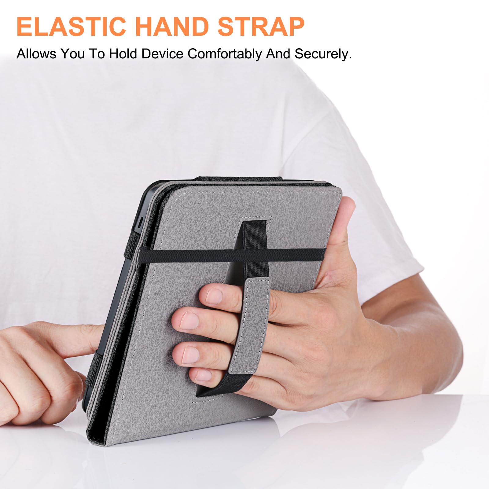 for Kobo Libra Colour Case with Pen Holder,Sleep Cover for Kobo Libra 2 Case with Hand Strap,Black