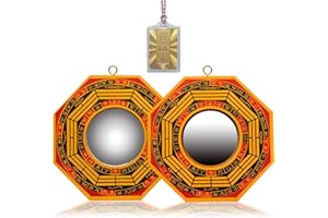 ccsxqy Traditional Chinese Bagua Mirror Set - Concave and Convex Surface | Feng Shui Zhenzhai | Divination Spirit Mirror | Positive and Negative Energy Protection | Home Entrances