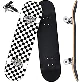 ANYFUN Pro Complete Skateboards for Beginners Girls Boys Kids Youths Teens Adults 31"x8" Skate Boards 7 Layers Canadian Maple Double Kick Deck Concave Longboard