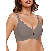 GXOULRRA Womens Wireless Bras Comfortable Wave Push Up Bra Seamless Full Coverage Bralettes Tshirt Bras