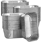 100 Pack 1Lb Mini Loaf Pans - Heavy Duty Disposable Aluminum Foil Bread Tins Eco Friendly Sturdy Neat Food Storage Super Value Quality Heat Conduction